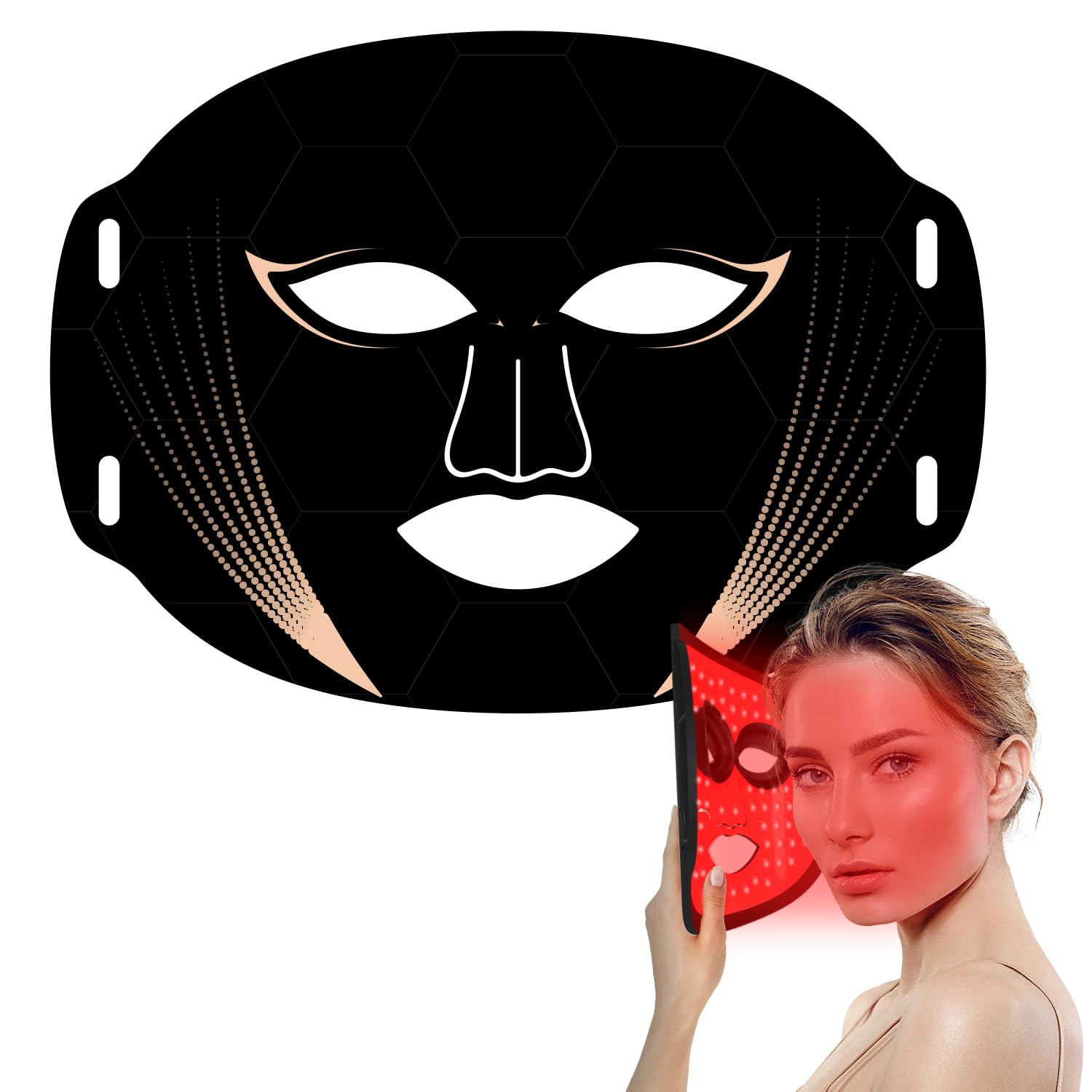 Red Light Therapy Mask for Face - 7 Colors & 288 LEDs Blue Red Infrared Photon Light Therapy Facial Skin Treatment | LED Face Mask for Anti-Aging, Acne Relief & Skin Rejuvenation | Perfect for Home Spa & Beauty Routine