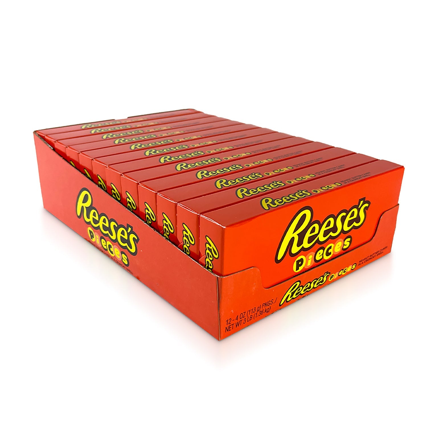 Hershey's Reese's Pieces Peanut Butter Candy Theater Box - 4oz (12 Count) | Bulk Pack for Movie Nights, Halloween Treats & Party Favors