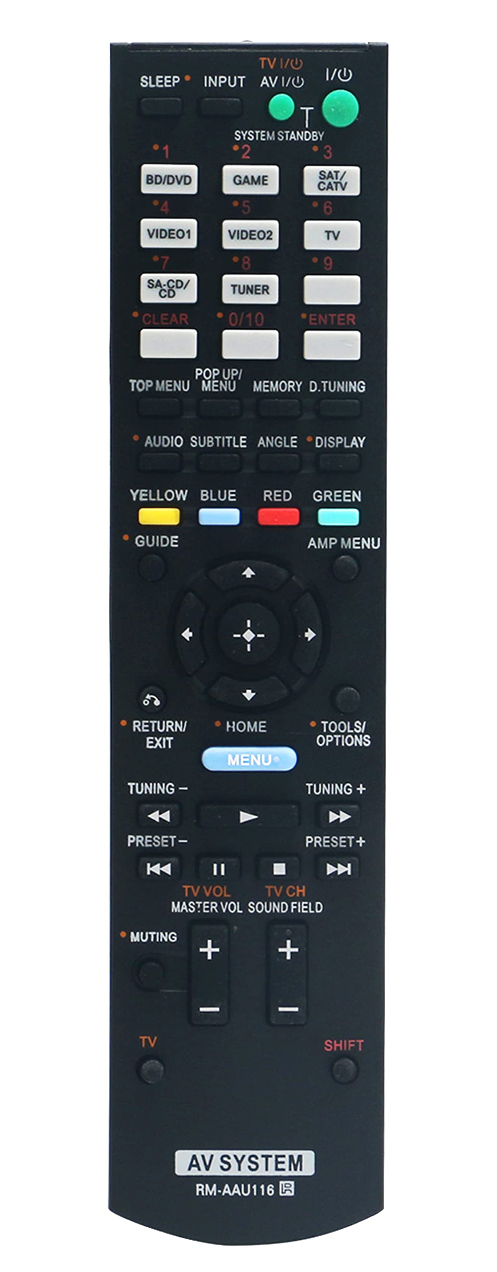 Original Remote Controller Replacement for Sony AV Receiver Models HT-DDW3500, SS-CNP3500, STR-DH750, STR-DH830, STR-DN850, STR-K3500SW, SS-MSP3500, SS-SRP3500, SS-WP3500, STR-DH520, STR-DH710 - Compatible with Home Theater Systems & Audio Setups