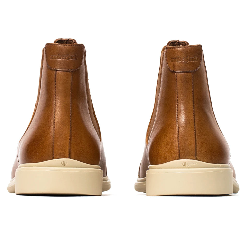 The Chelsea Boots for Women - Honey & Cream Leather Ankle Boots - Stylish & Comfortable for Fall, Winter & Casual Outfits