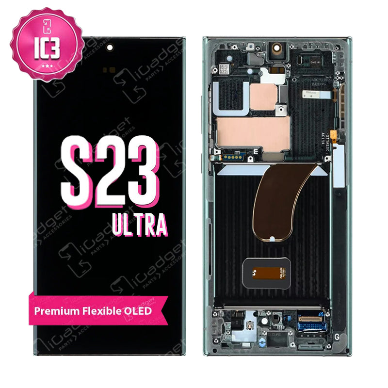 Samsung Galaxy S23 Ultra IC3 OLED Screen Replacement with Middle Frame - Premium Display Repair Kit for DIY Fixes at Home or Office