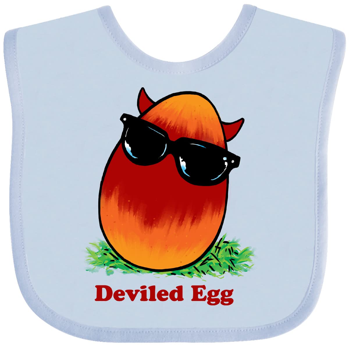 Funny Easter Devil Egg Baby Bib with Horns & Sunglasses - Cute Red & Orange Design for Infants & Toddlers - Perfect for Easter Parties, Photo Shoots & Holiday Gifts