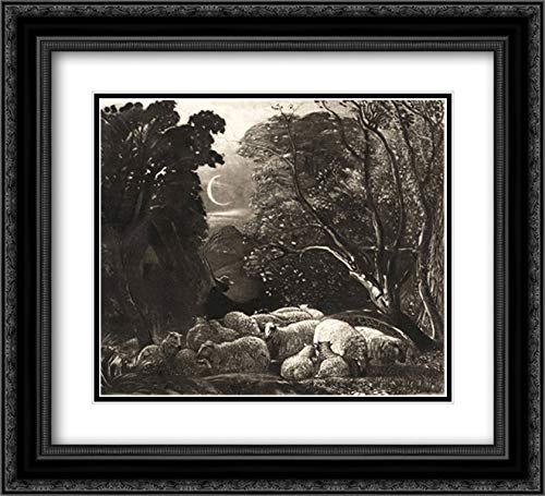 Samuel Palmer Engraved by Welby Sherman 22x20 Black Ornate Framed Museum Art Print - Perfect for Living Room Decor, Office Wall Art & Victorian Style Home Interiors