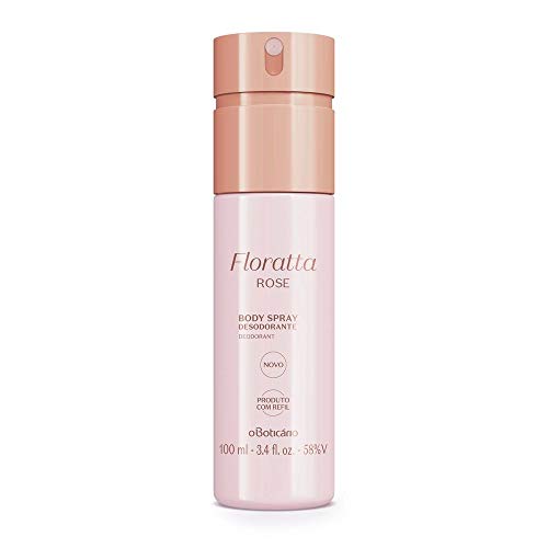 Boticario Floratta Rose Body Spray Deodorant 3.38 Fl Oz - Fresh Floral Scent for Women - Perfect for Daily Use, Gym & Outdoor Activities