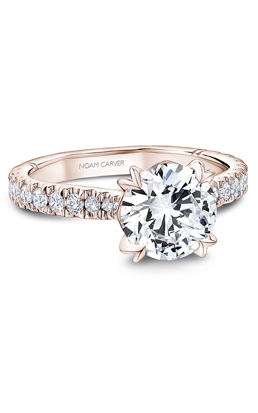 Noam Carver Atelier A009 01RA Diamond Engagement Ring - 14K White Gold Solitaire Ring for Women, Perfect Proposal Gift & Wedding Jewelry