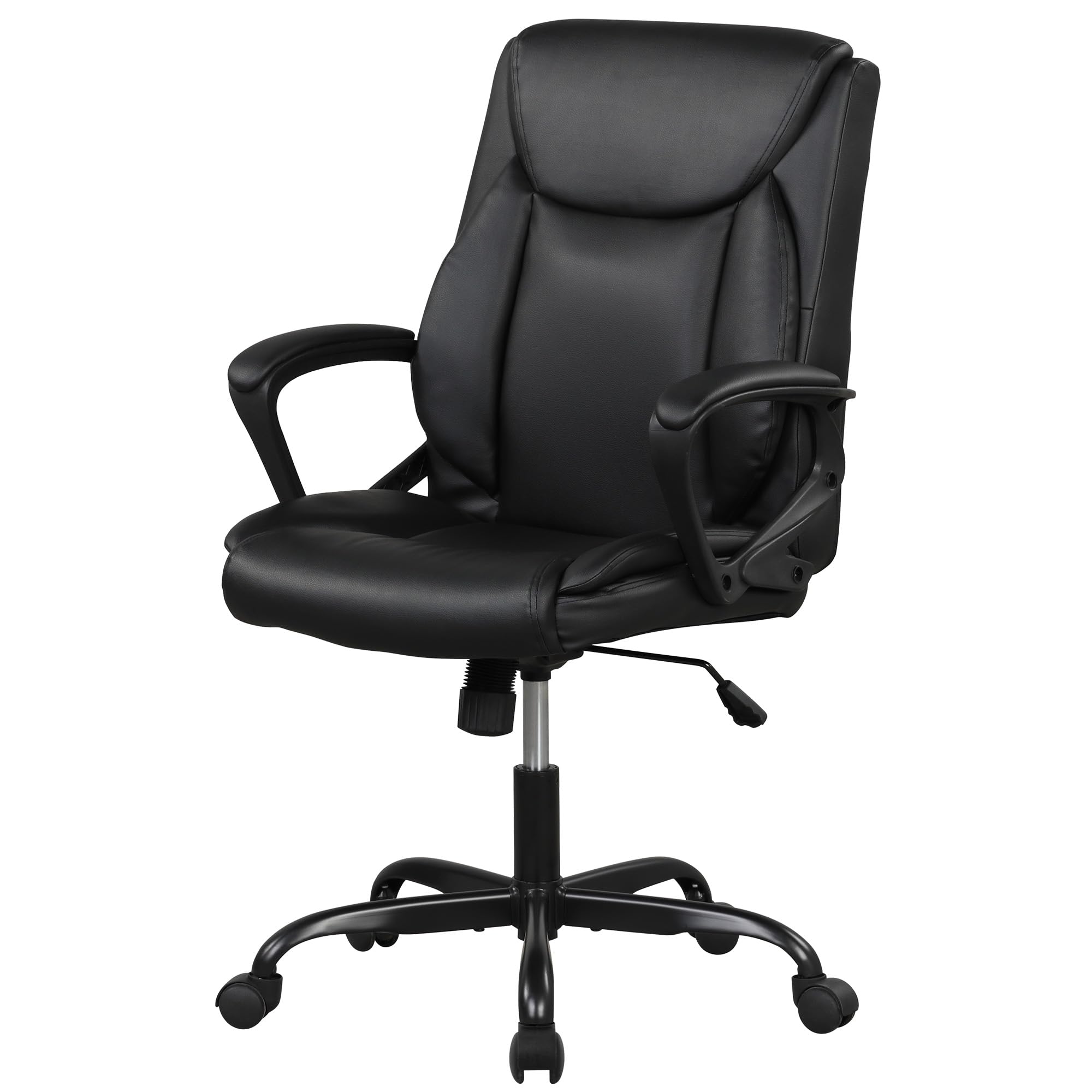 Ergonomic PU Leather Office Chair with Lumbar Support for Home & Work