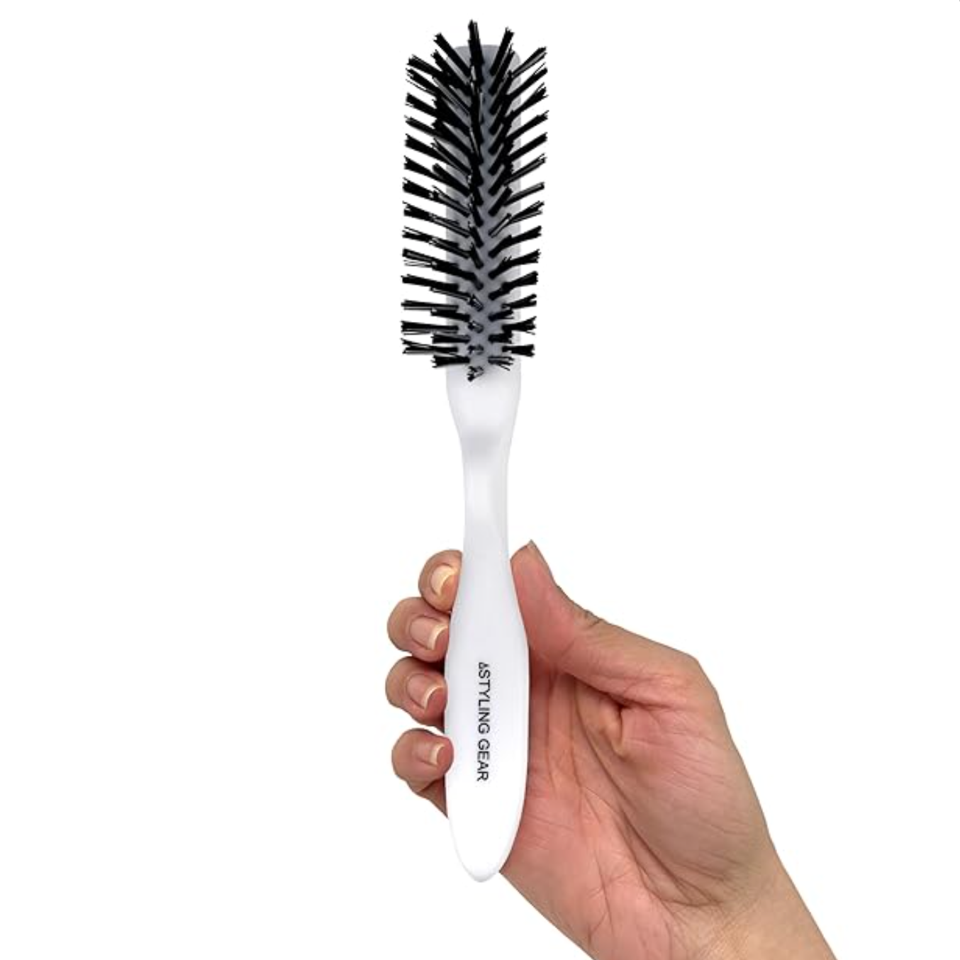 5-Row Hair Brush for Slick Back & Edge Styling - Teasing Brush for Voluminous Hair - Perfect for Salon, Home Use & Travel