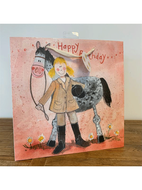 Alex Clark Horse and Rider Gift Bag - Elegant Equestrian Present for Horse Lovers - Perfect for Birthdays, Showers & Special Occasions