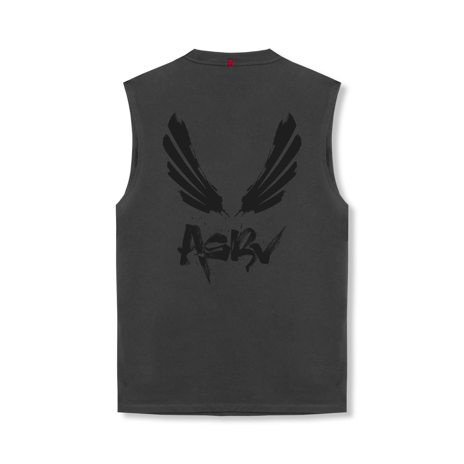 ASRV Tech Essential™ Relaxed Cutoff Shorts - Space Grey/Black Brush Wings - Men's Athletic Workout Shorts for Running, Gym & Casual Wear