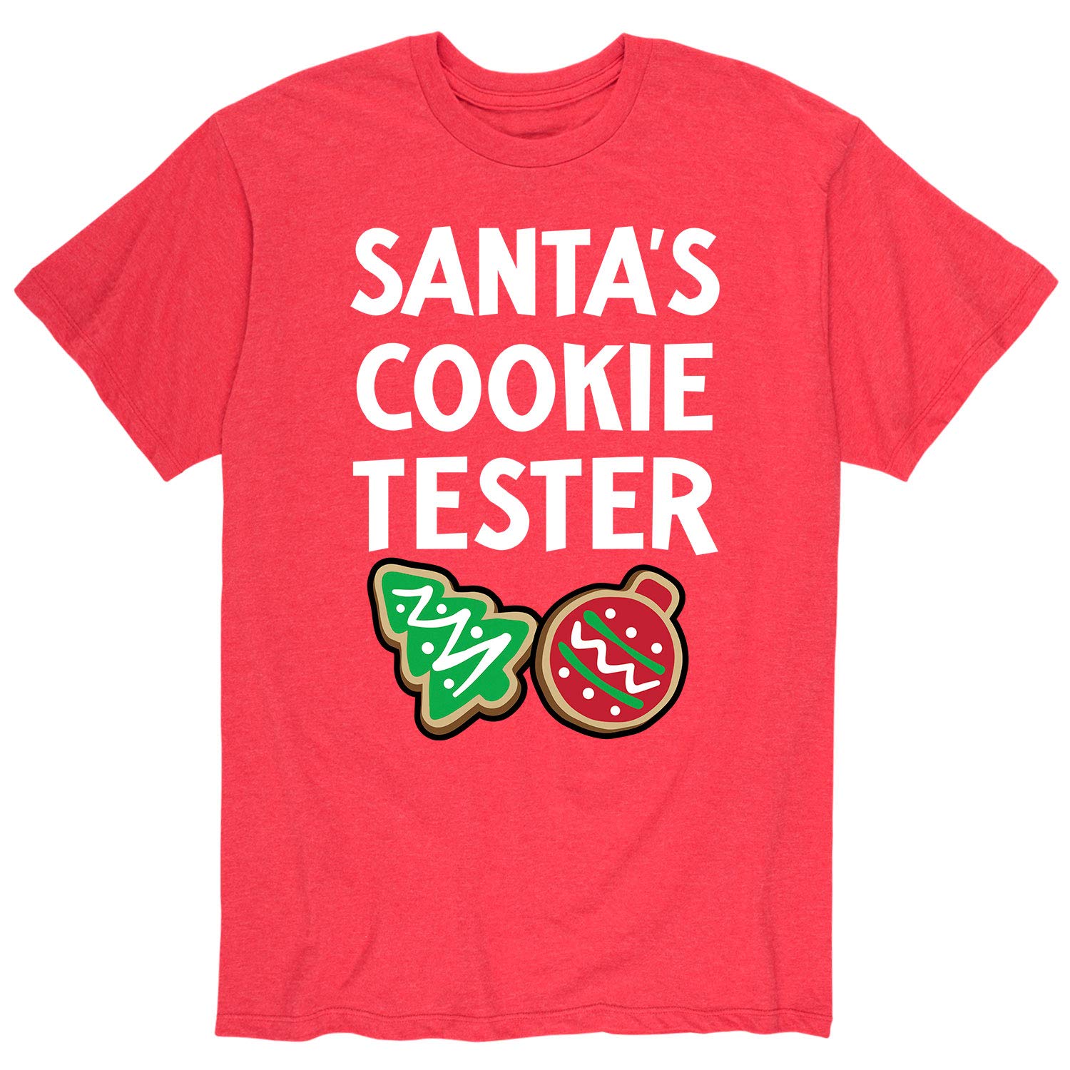 Santa's Cookie Tester Graphic T-Shirt for Men - Funny Christmas Short Sleeve Tee - Perfect for Holiday Parties & Gift Exchanges