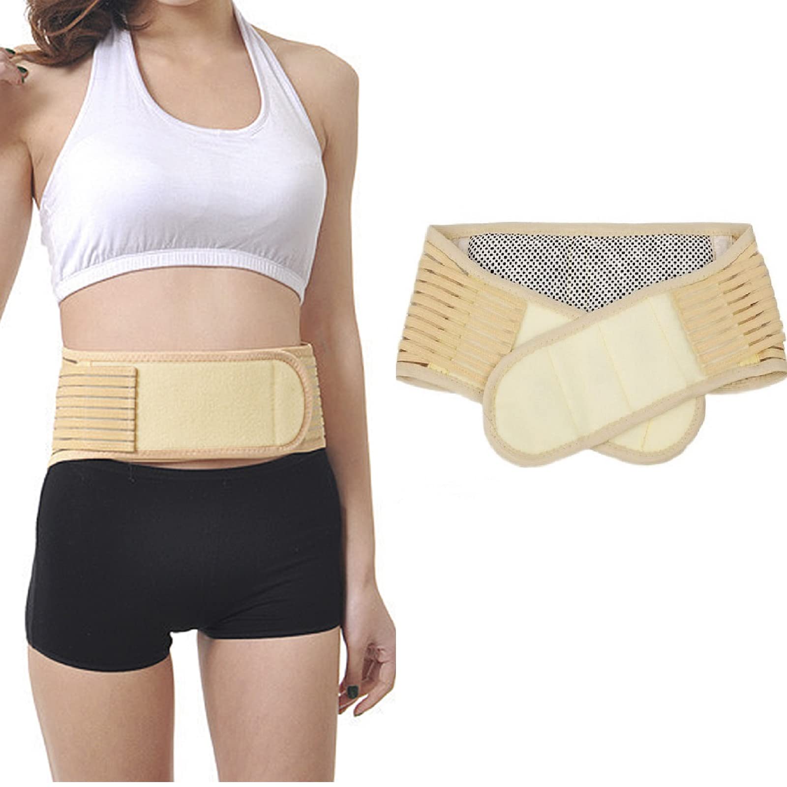 Adjustable Back Brace for Men & Women - Lumbar Support Belt with Compression for Sciatica, Herniated Disc & Scoliosis Pain Relief - Thermal Waist Wrap for Kidney & Abdominal Warmth - Ideal for Office Work, Sports & Post-Surgery Recovery