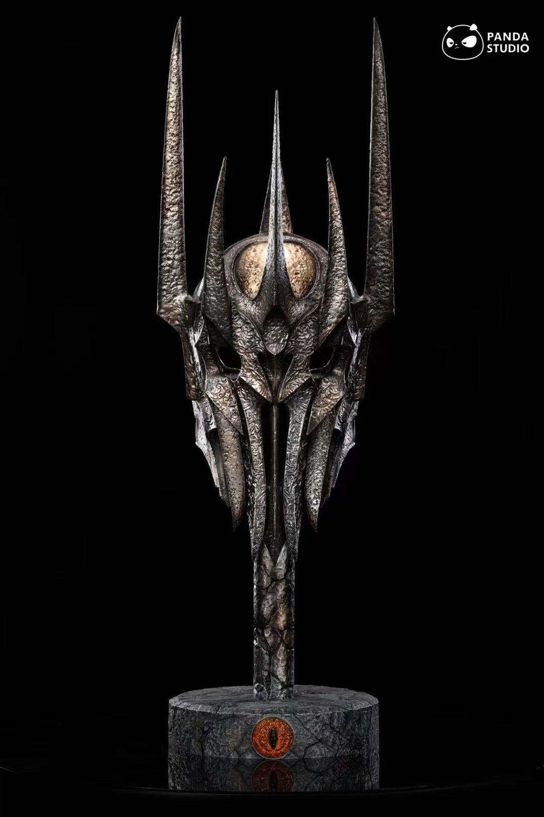 Panda Studio Helm of Sauron 1/1 Scale Replica - Lord of the Rings Collectible for Cosplay, Display & Movie Props