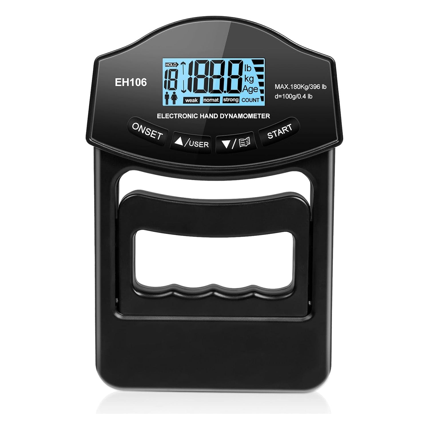 Digital Hand Grip Strength Tester - Portable Dynamometer for Fitness, Therapy & Rehabilitation - Measure Grip Strength for Athletes, Seniors & Physical Therapy Use at Home or Gym