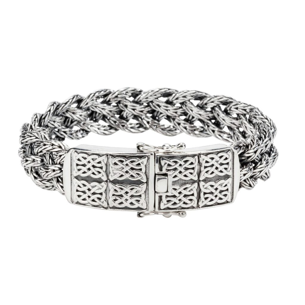 Viking Dragon Weave Bracelet - Norse Mythology Inspired Silver Jewelry - Perfect for Medieval LARP, Cosplay & Viking Enthusiasts