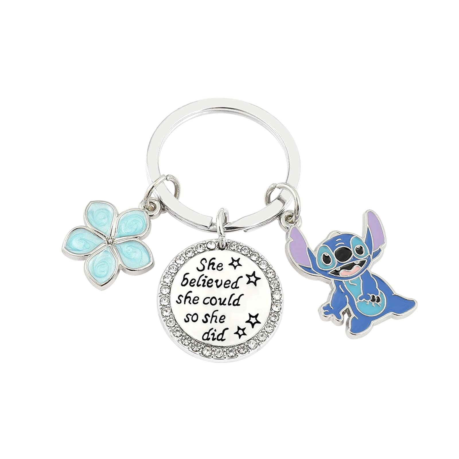 Stitch and Angel Cartoon Pendant Necklace - Zinc Alloy Anime Jewelry Gift for Women, Men, Boys & Girls | Perfect for Cosplay, Birthday Gifts & Disney Fans