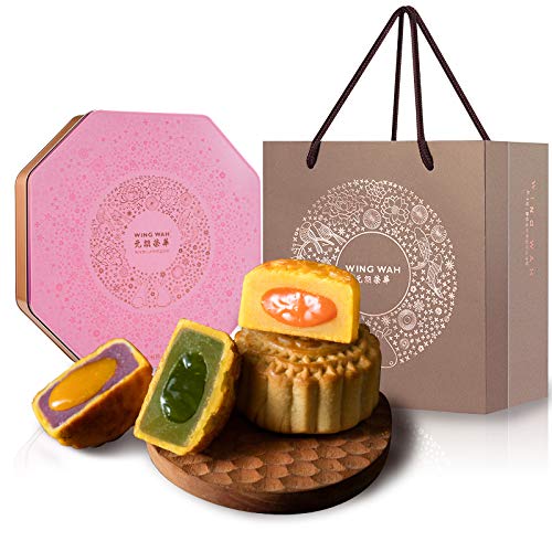 Premium Yuen Long Wing Wah Mixed Flavor Mooncake Gift Box - 355g Cantonese-Style Milk Yellow Mooncakes | Perfect for Mid-Autumn Festival Gifts, Family Reunions & Corporate Gifting