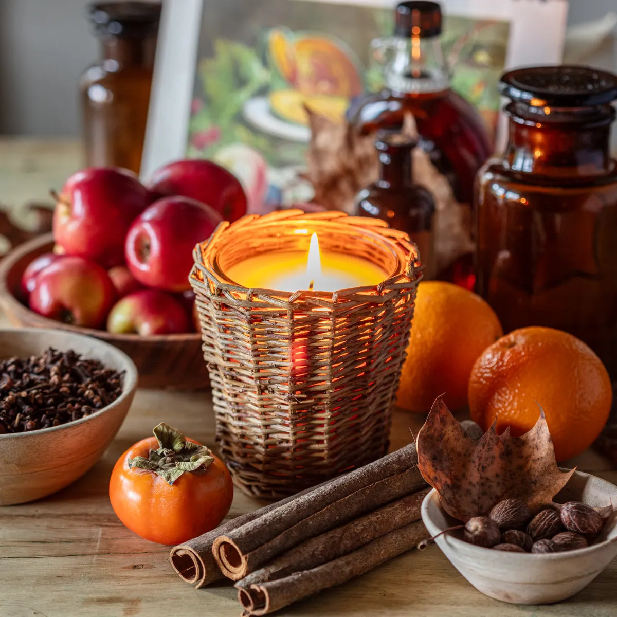 French Willow Scented Candle for Fall - Aromatic Soy Wax Candle for Home, Thanksgiving & Autumn Decor | Perfect for Cozy Evenings, Pumpkin Spice Season & Holiday Gifting