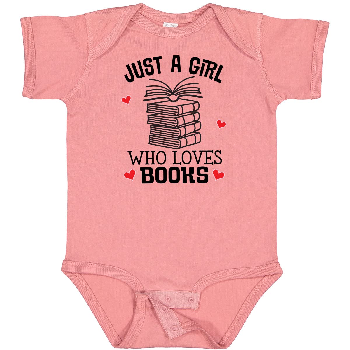 Inktastic Just a Girl Who Loves Books Baby Bodysuit - Cute Book Lover Outfit for Infants & Toddlers - Perfect for Library Visits, Storytime & Book-Themed Parties