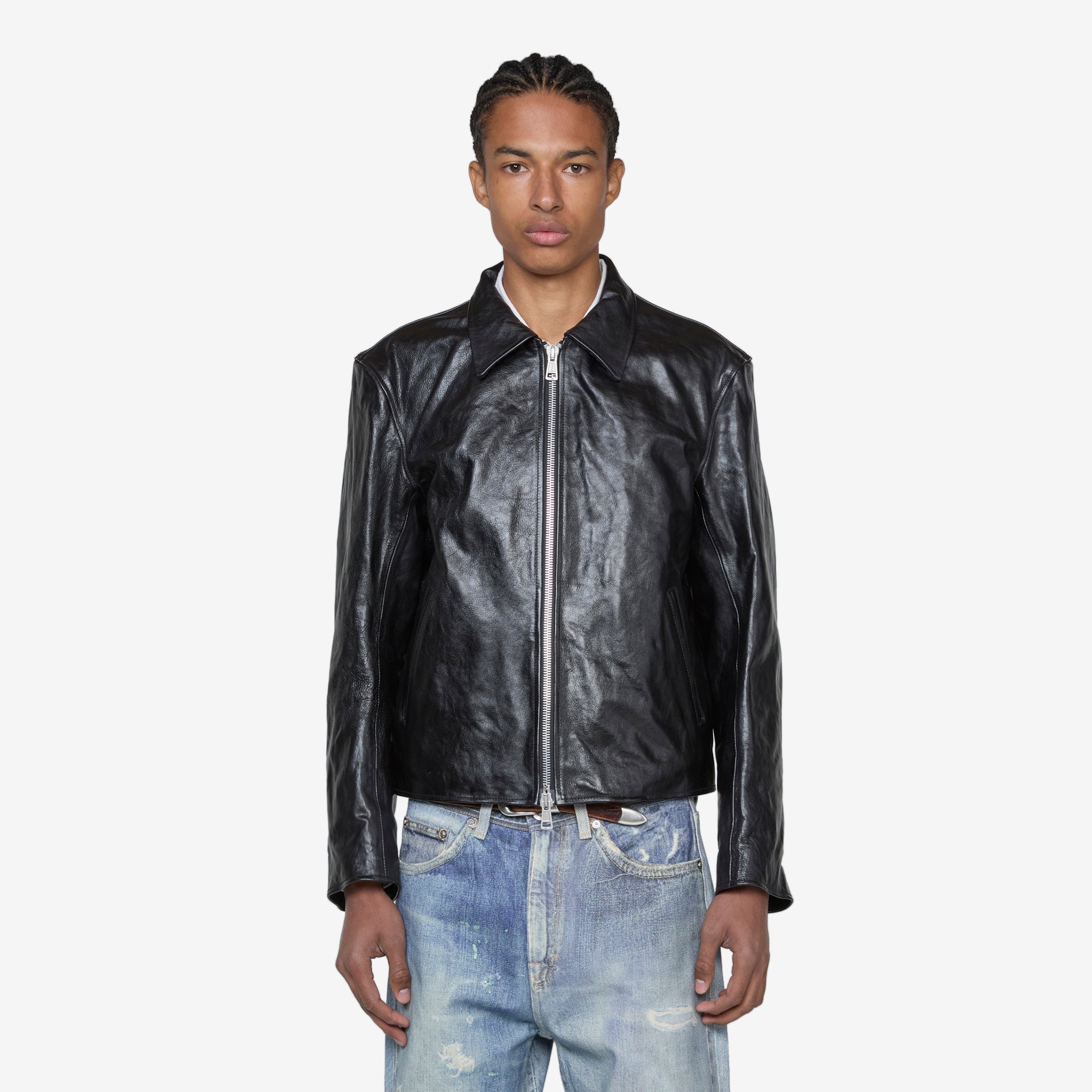 Mini Jacket Top Dyed Black Leather - Stylish Vegan Leather Jacket for Women | Perfect for Casual Outfits, Night Out & Layering