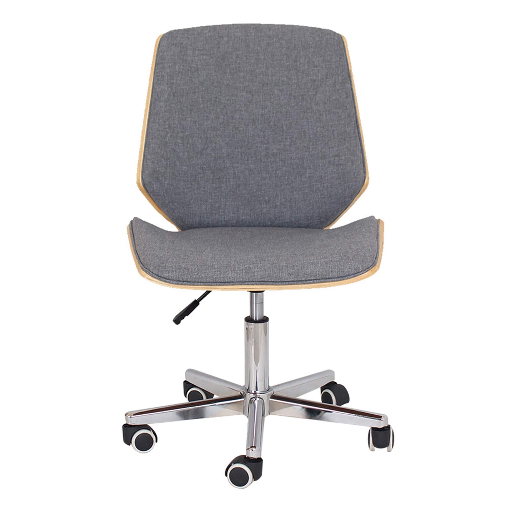 Liyin Mid-Back Solid Wood Office Chair - Adjustable Height Armless Computer Desk Chair for Home Office, Kitchen Counter & Breakfast Nook - Ergonomic Workspace Seating Solution