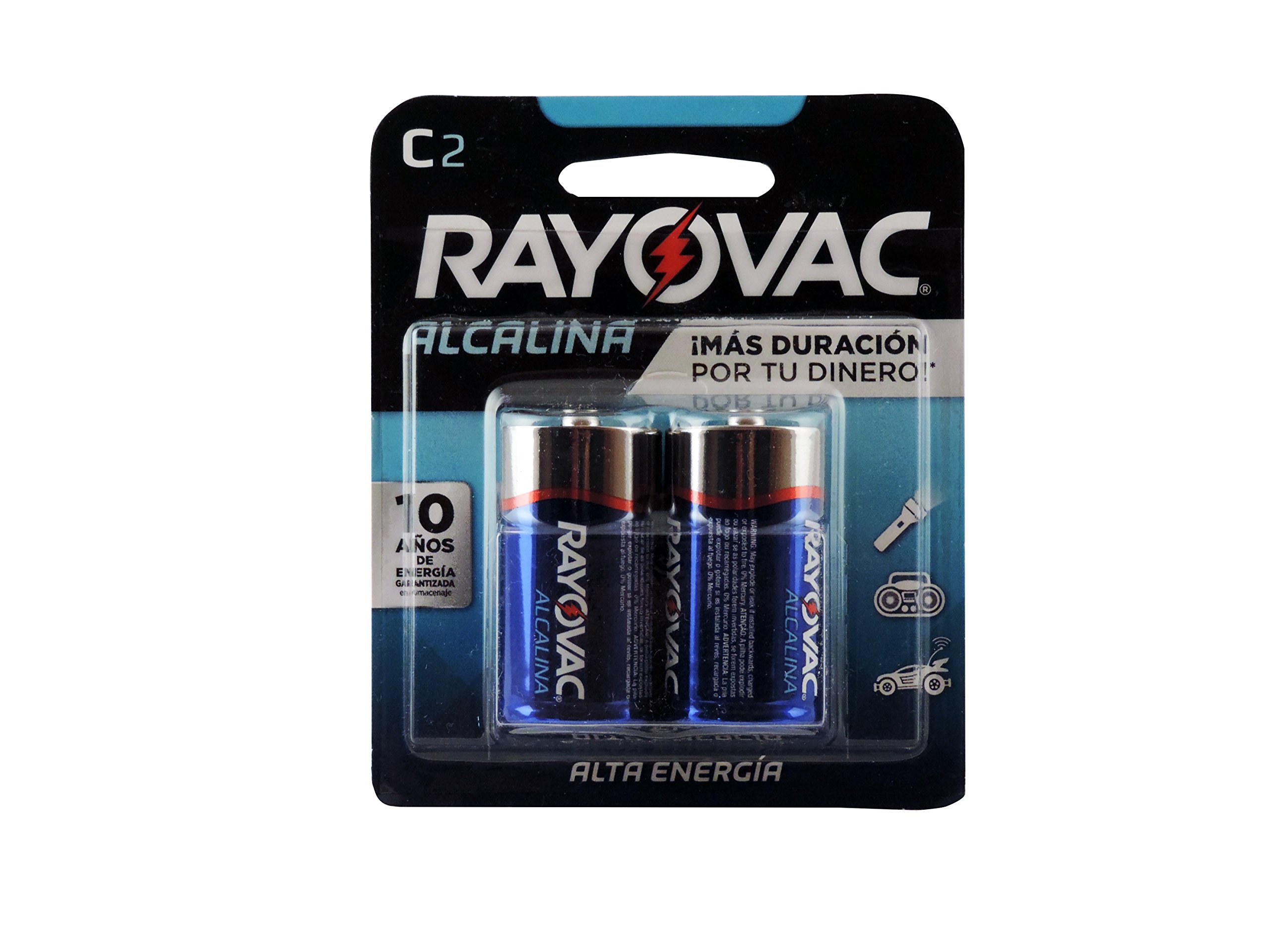 Rayovac Alkaline C Batteries (2-Pack) - Long-Lasting Power for Flashlights, Toys & Electronics - 814-2F High-Performance Batteries for Home & Office Use