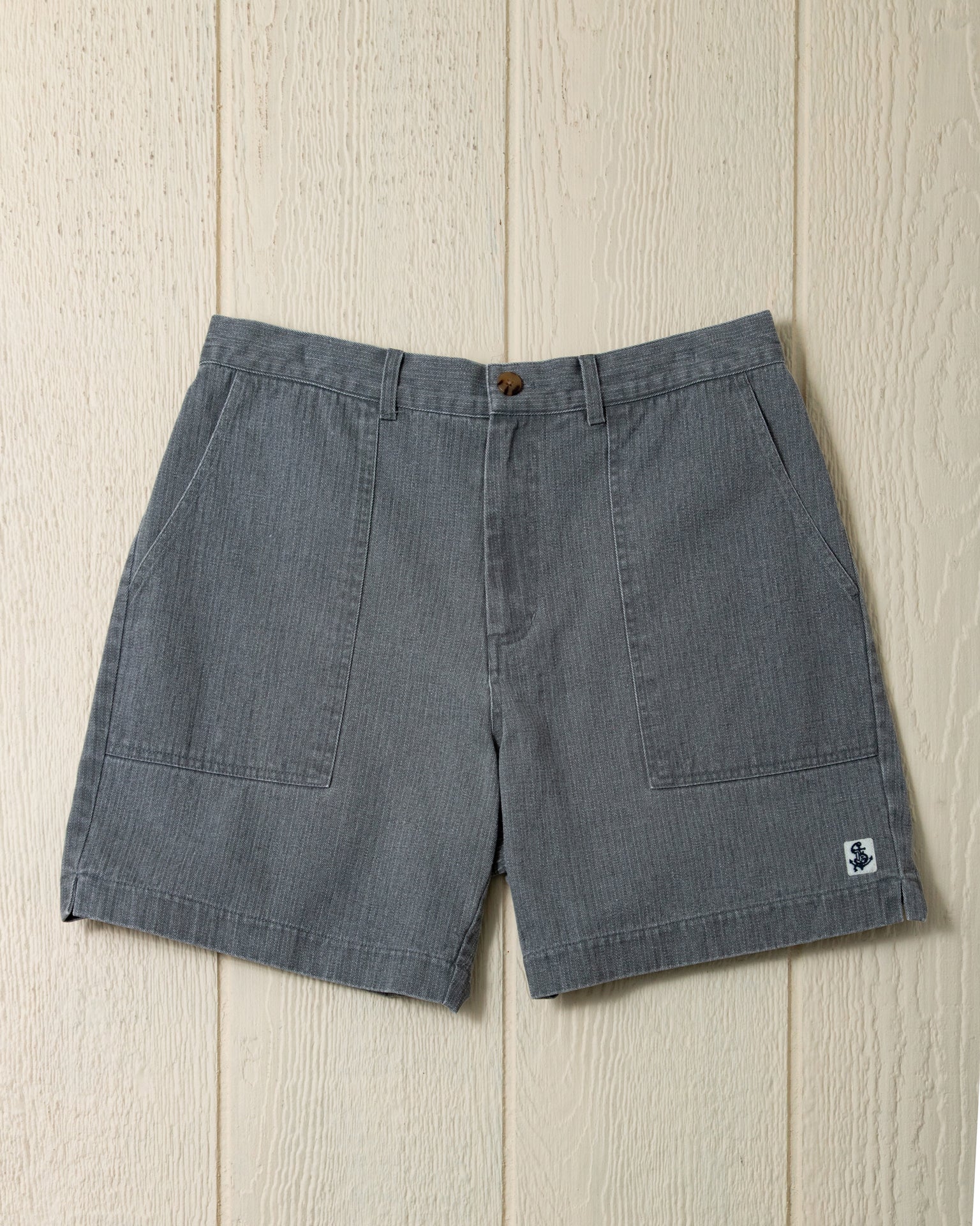 Ventura Shorts for Men - Graphite Salt Washed Herringbone Fabric | Comfortable Casual & Outdoor Wear