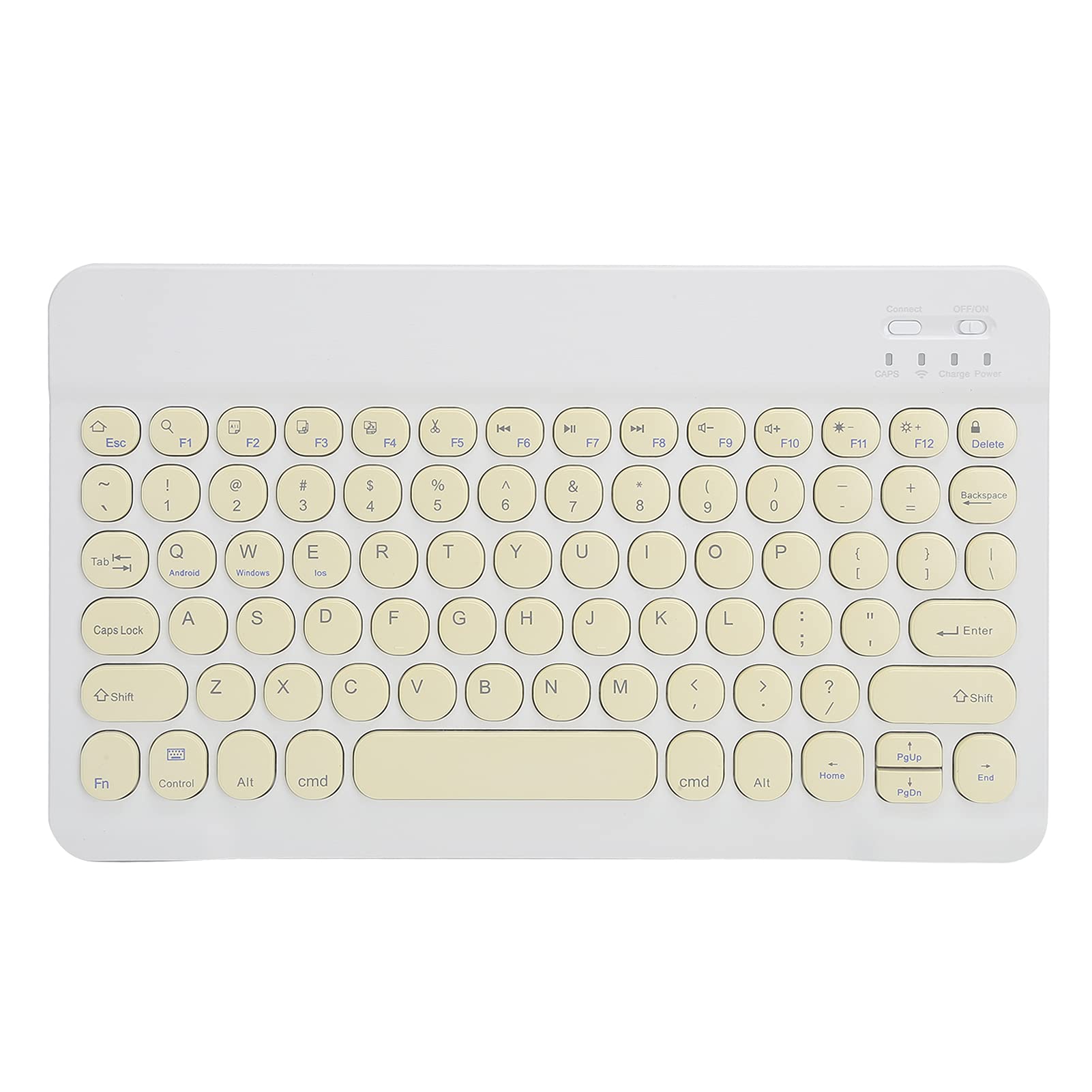 Wireless Bluetooth Keyboard - Portable Ultrathin 10-inch Backlit Keyboard with Mouse Pad for Smartphone, Tablet, PC (Yellow) | Perfect for Office, Home & Travel Use
