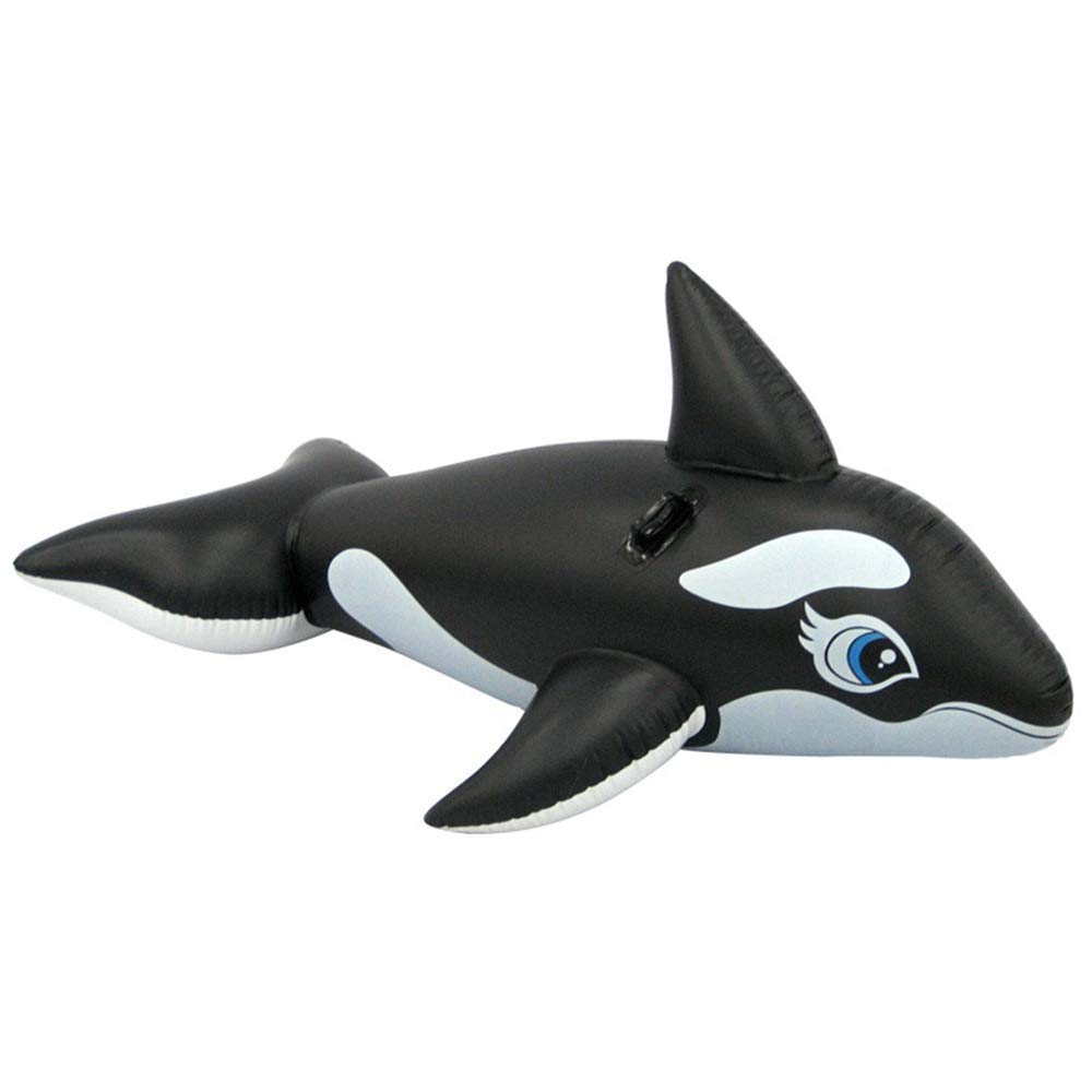 Large Inflatable Black Whale Pool Float - Comfortable Airbed for Adults & Kids, Perfect for Swimming, Beach Parties and Summer Water Play