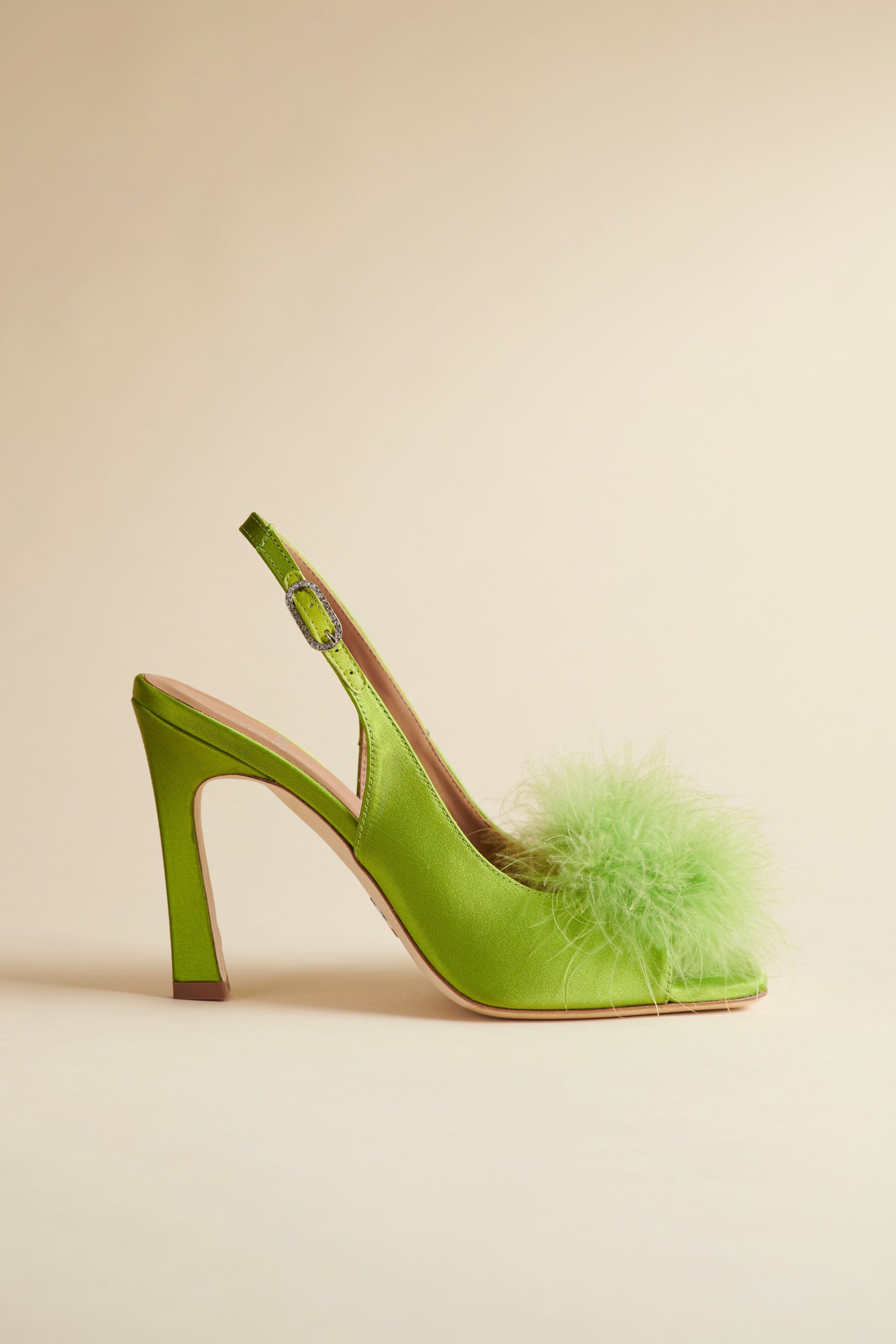 Holly Pump in Avocado Satin - Women's Comfortable High Heel Shoes for Work, Party & Special Occasions