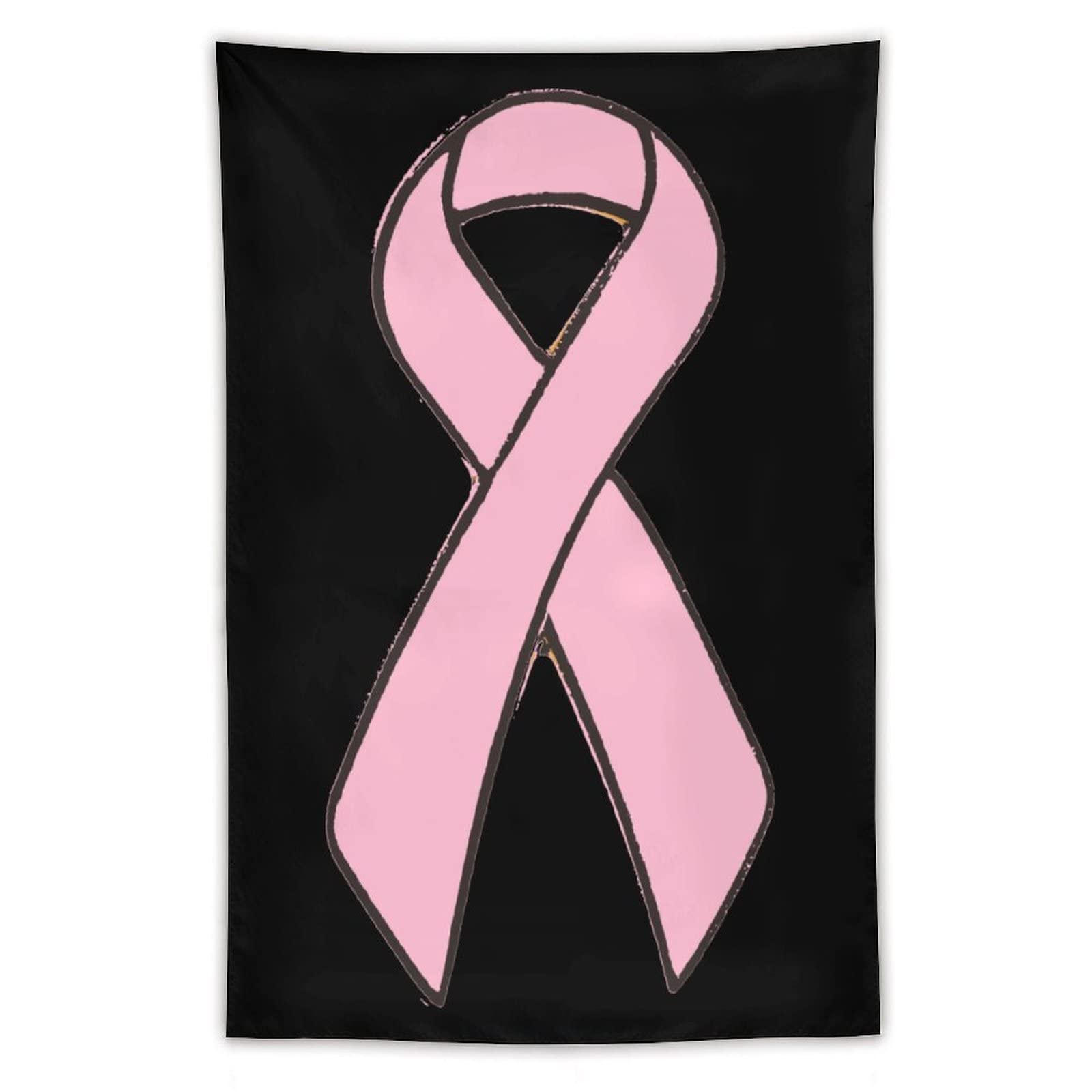 Pink Ribbon Breast Cancer Awareness Tapestry Wall Hanging - Inspirational Vertical Poster Art for Bedroom, Living Room & Office Decor | Perfect for Fundraisers, Survivor Gifts & Home Decoration