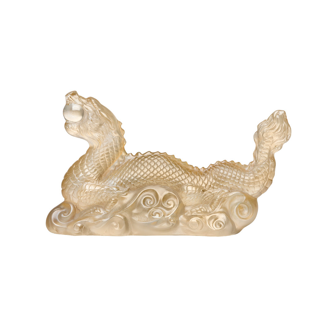 Dragon Tianlong Statue - Elegant Gold Luster Home Decor for Feng Shui, Asian Culture Enthusiasts & Collectors | Perfect for Living Room, Office Display & Gift Giving