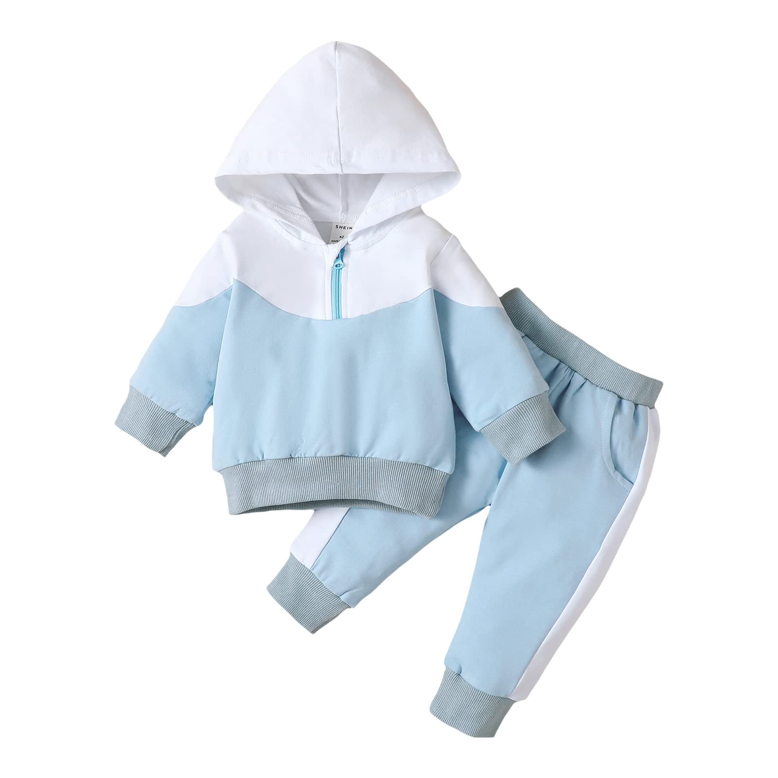 Baby Fall Outfits for Girls & Boys - Cozy Zipper Hoodie & Patchwork Legging Set | Warm Toddler Clothes for Autumn Playdates, Pumpkin Patch Visits & Family Outings