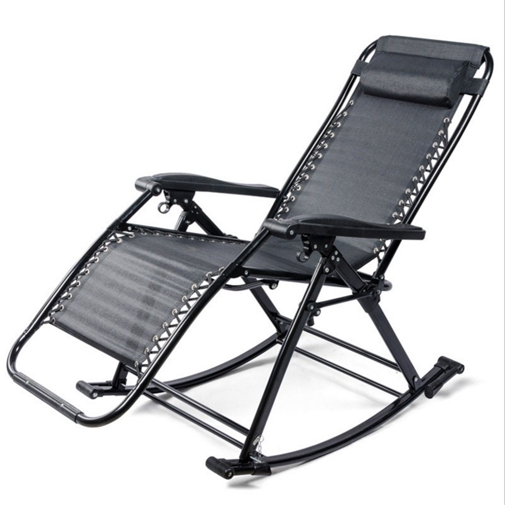 SHANG-JUN Folding Beach Chair - Portable Rocking Lounge Chair for Outdoor, Patio, Pool & Backyard Relaxation - Perfect for Adults, Seniors & Vacation Use