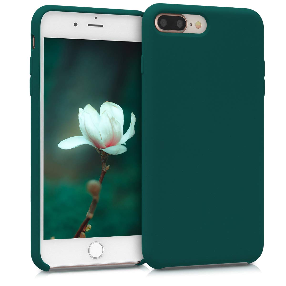 kwmobile Ultra Slim TPU Silicone Case for Apple iPhone 7 Plus/iPhone 8 Plus - Soft Protective Phone Cover in Turquoise Green - Perfect for Everyday Use & Drop Protection