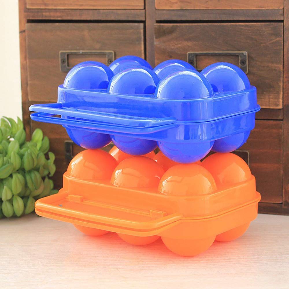 Portable Plastic Egg Holder with Handle - 6 Egg Storage Container, Foldable & Airtight Kitchen Organizer for Eggs, Cereal & Bar Accessories | Perfect for Camping, Picnics & Home Kitchen Organization