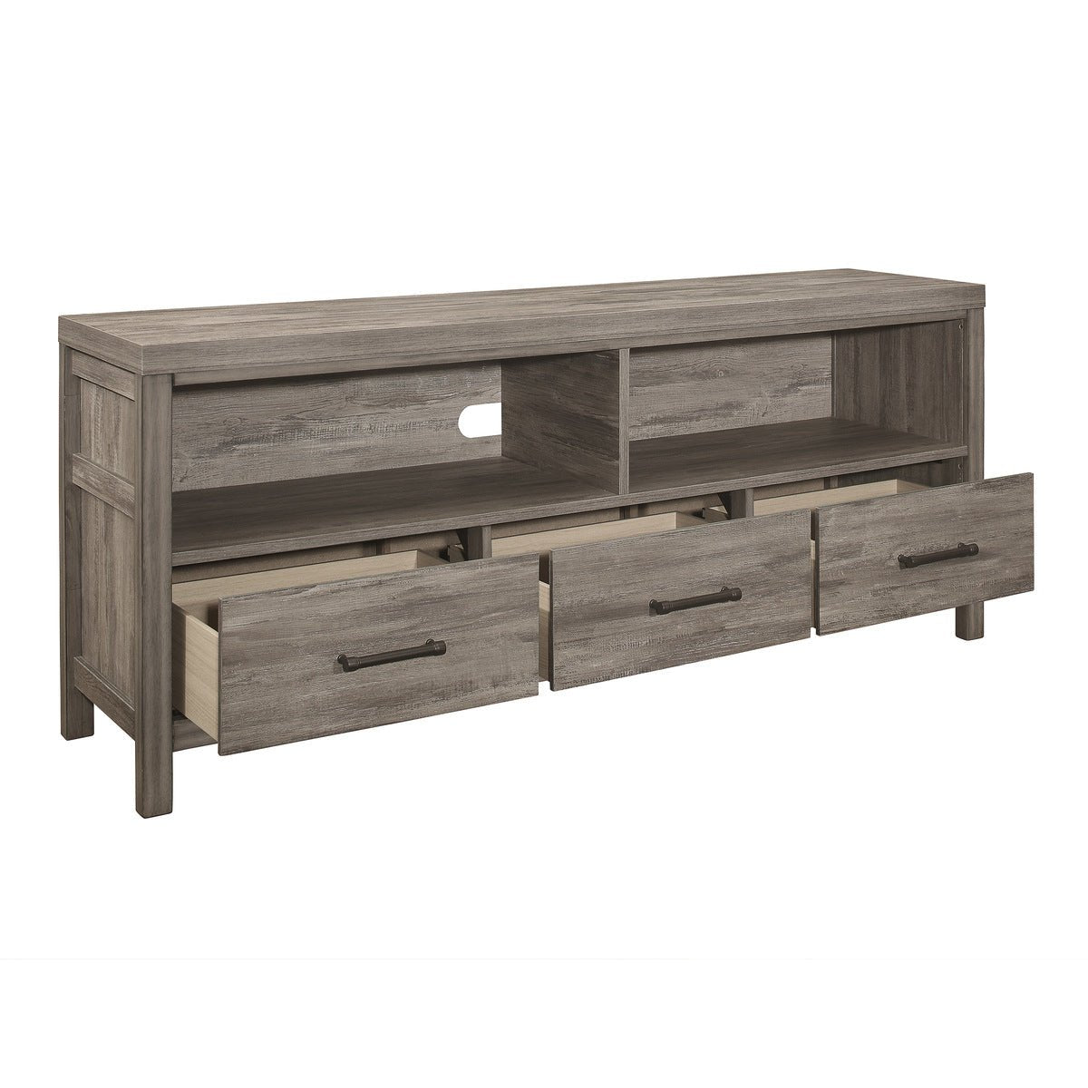 Bainbridge Modern Grey TV Stand for Living Room - Sturdy Entertainment Center with Storage Shelves for TV, Media, and Gaming Consoles