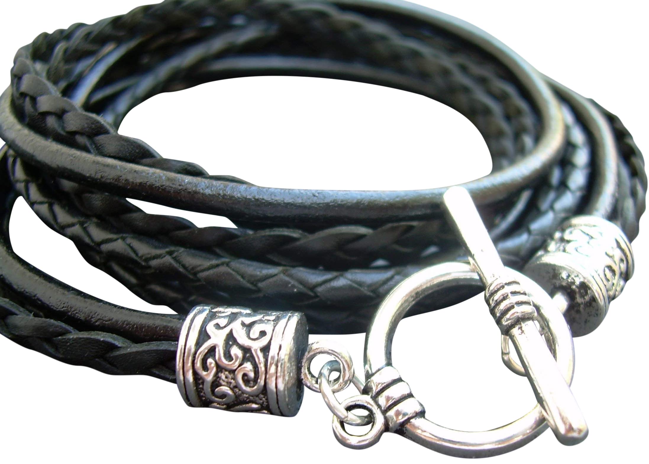 Handmade Women's Triple Wrap Black Leather Bracelet - Stylish Boho Jewelry Gift for Her - Perfect for Casual Wear, Date Nights & Special Occasions