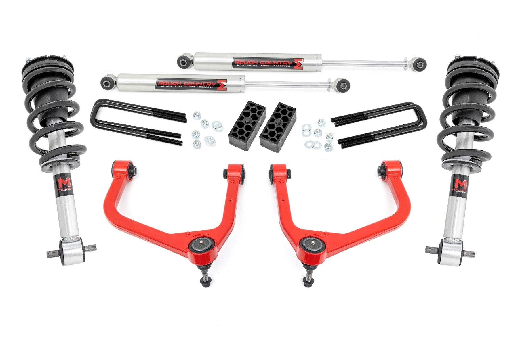 3.5 Inch Lift Kit for GMC Sierra 1500 2WD/4WD (2019-2025 & Classic) - M1 Struts & Shocks - 22640RED - Off-Road Suspension Upgrade for Enhanced Ground Clearance & Performance