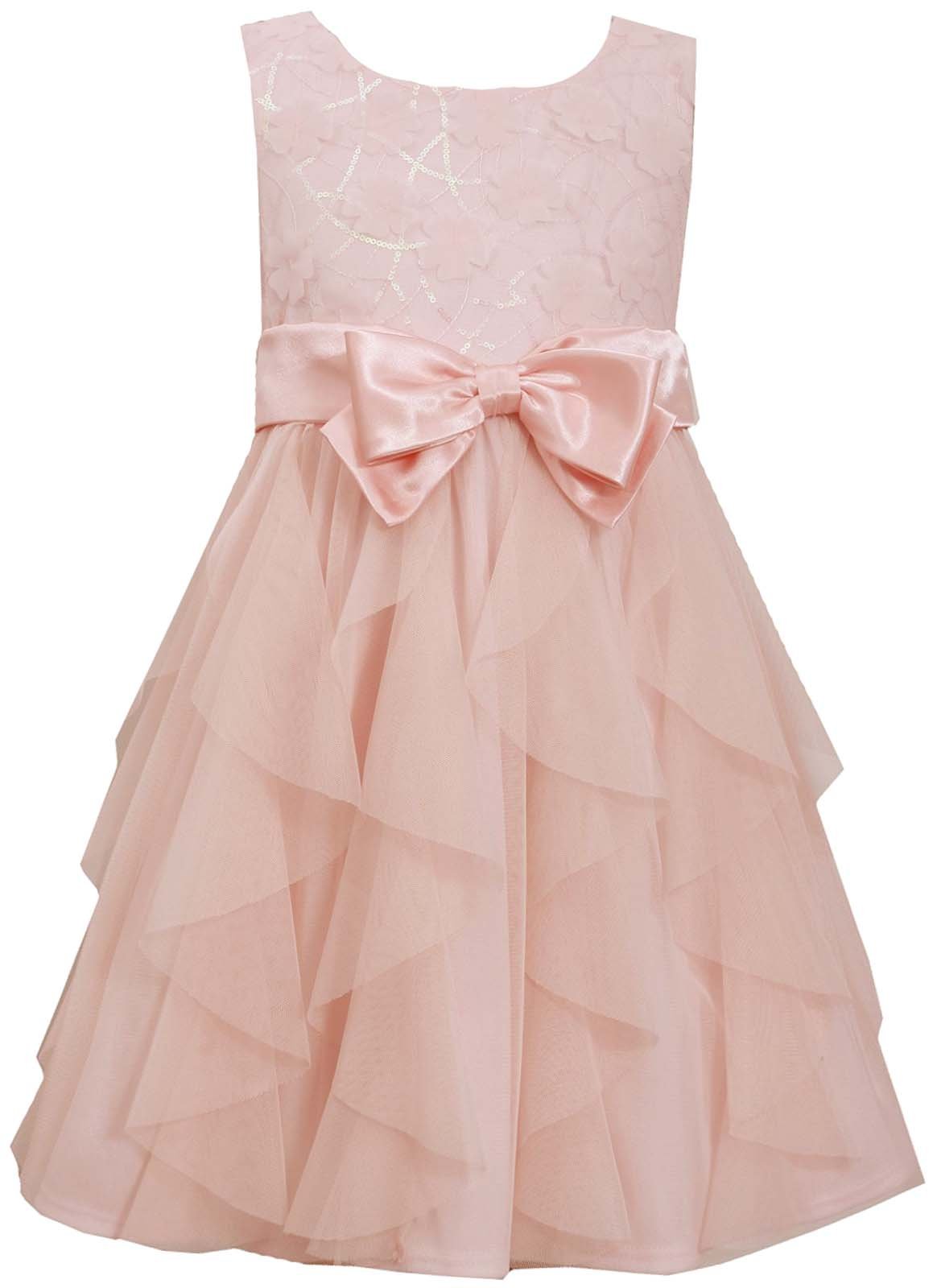 Bonnie Jean Girls' Ruffle Party Dress for Kids - Elegant Cascade Design for Birthday, Wedding & Special Occasions