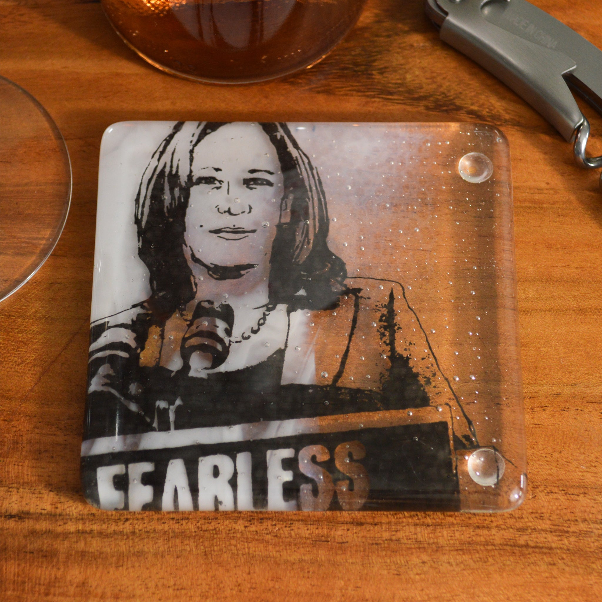 Handmade Fused Glass Coaster Set - Elegant & Durable Drink Coasters for Home & Office Decor - Perfect for Coffee Tables, Desks, and Gift Giving