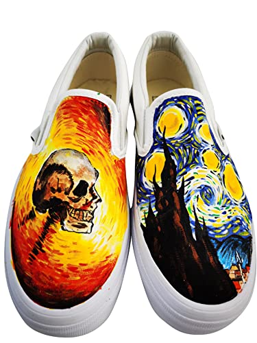 Van Gogh Slip-On Sneakers for Men & Women - Artistic Painting Fashion Shoes - Comfortable Casual Walking & Travel Shoes