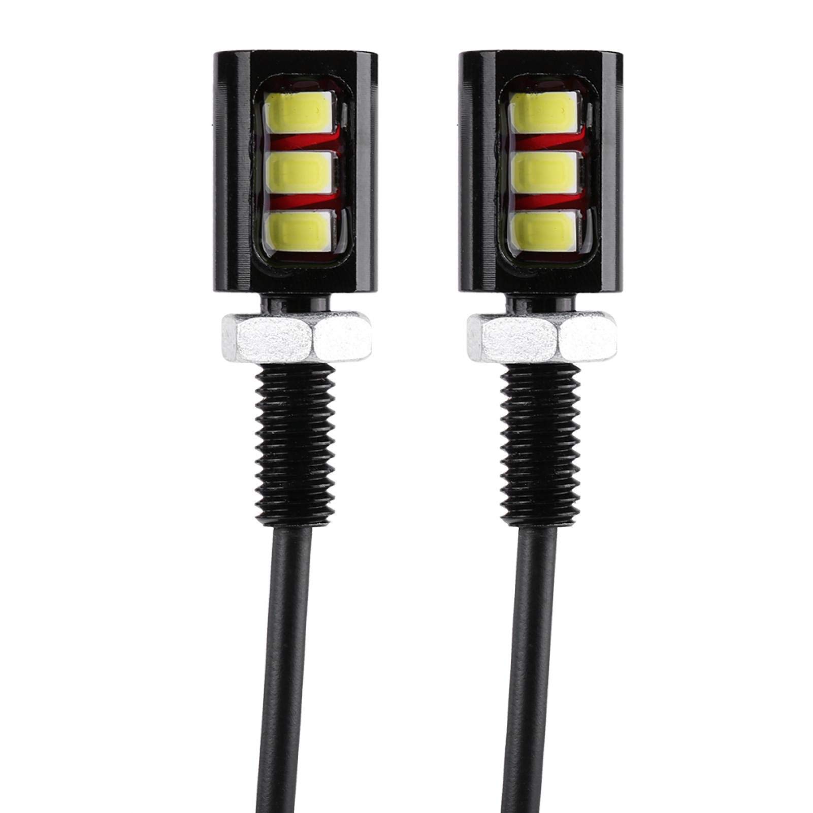 12V 3LED Universal License Plate Light for Cars & Motorcycles - White LED Screw Bolt Lamp (Perfect for Night Driving & Vehicle Customization)