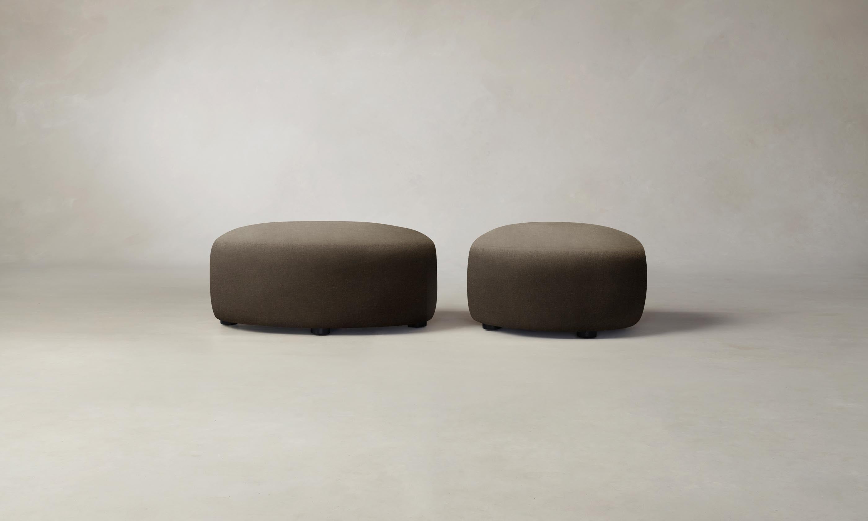 Luxury Mohair Mink Chelsea Ottoman - Soft Velvet Footstool with Button Tufted Design for Living Room, Bedroom & Home Decor