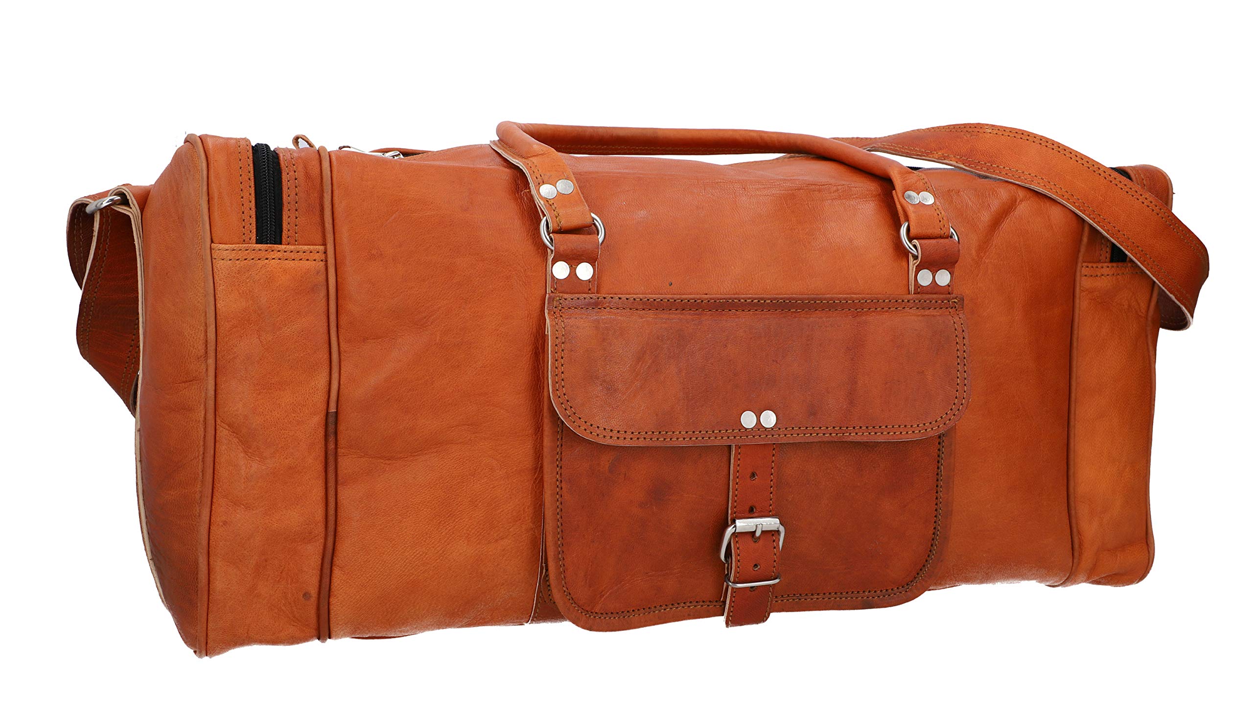 Premium Genuine Leather Weekender Travel Bag - Harvey Board Bag for Sports & Business Trips, Durable Brown Leather Carry-On for Men & Women | Perfect for Weekend Getaways, Gym, Work & Air Travel