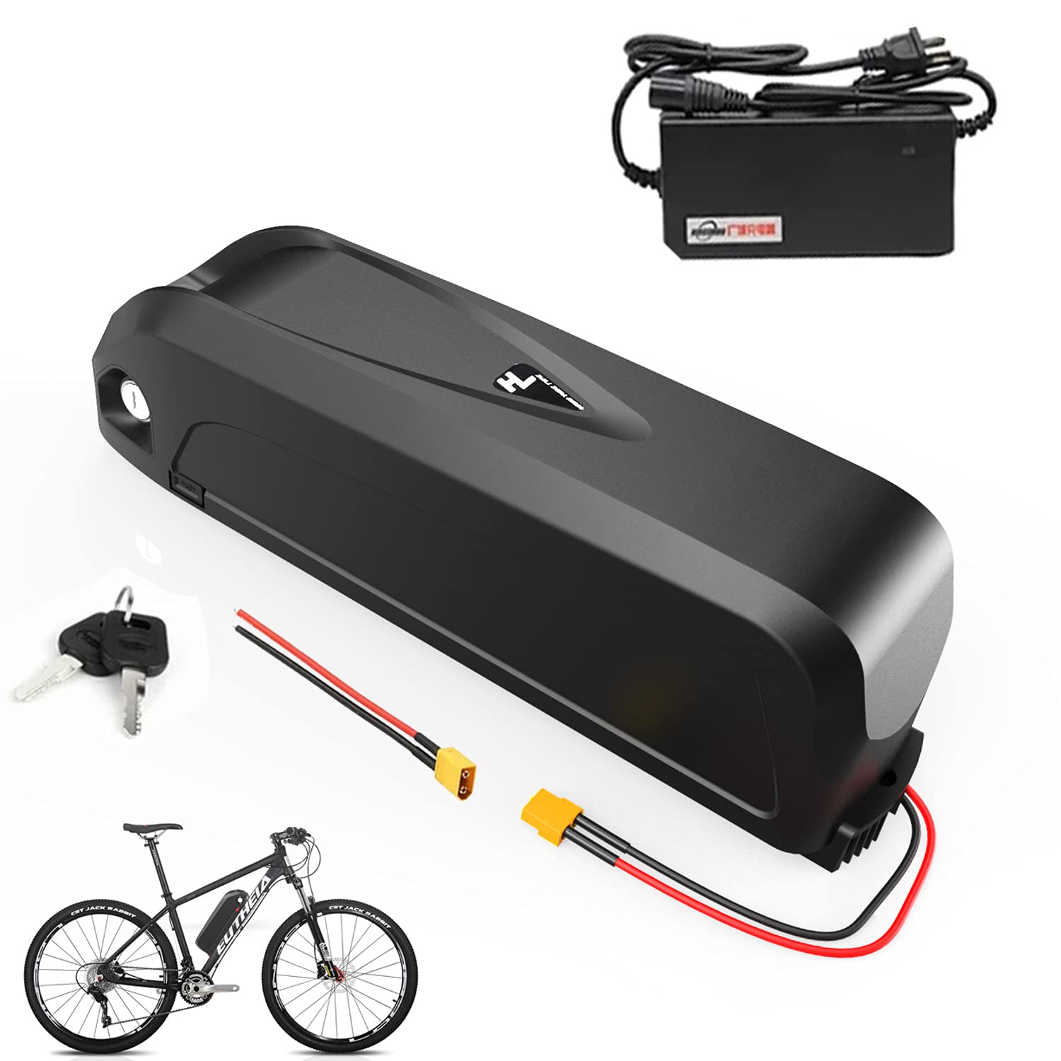 52V 48V 36V 17Ah Hailong Lithium Ebike Battery - Compatible with 500W 750W 1000W Electric Bikes, Mountain Bikes & Motor Kits - Includes Charger - Perfect for Commuting, Off-Road Adventures & DIY E-Bike Conversions