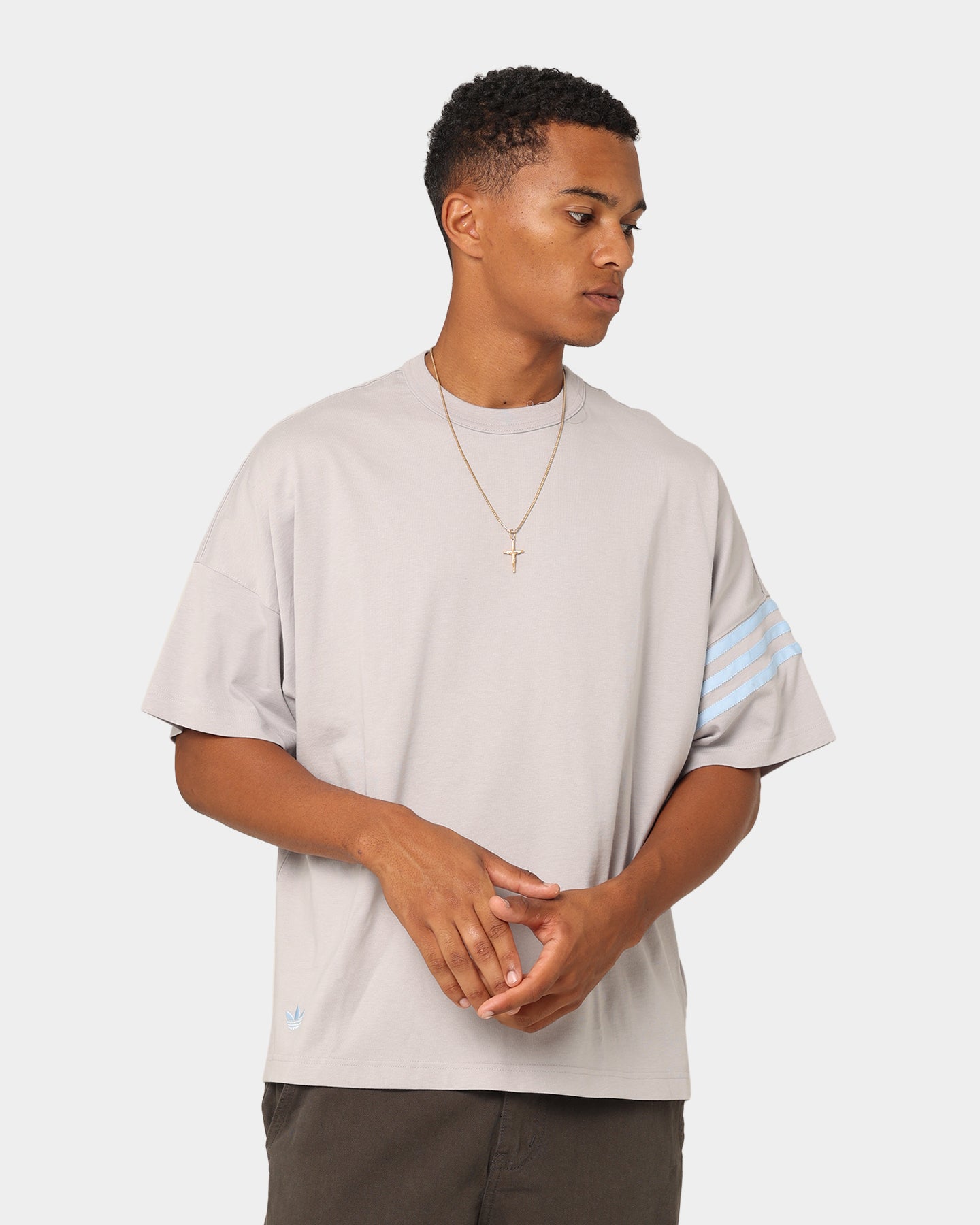 Adidas New Classic Cotton T-Shirt for Men - Grey Two Tone Casual Tee - Perfect for Gym, Workout, and Everyday Wear