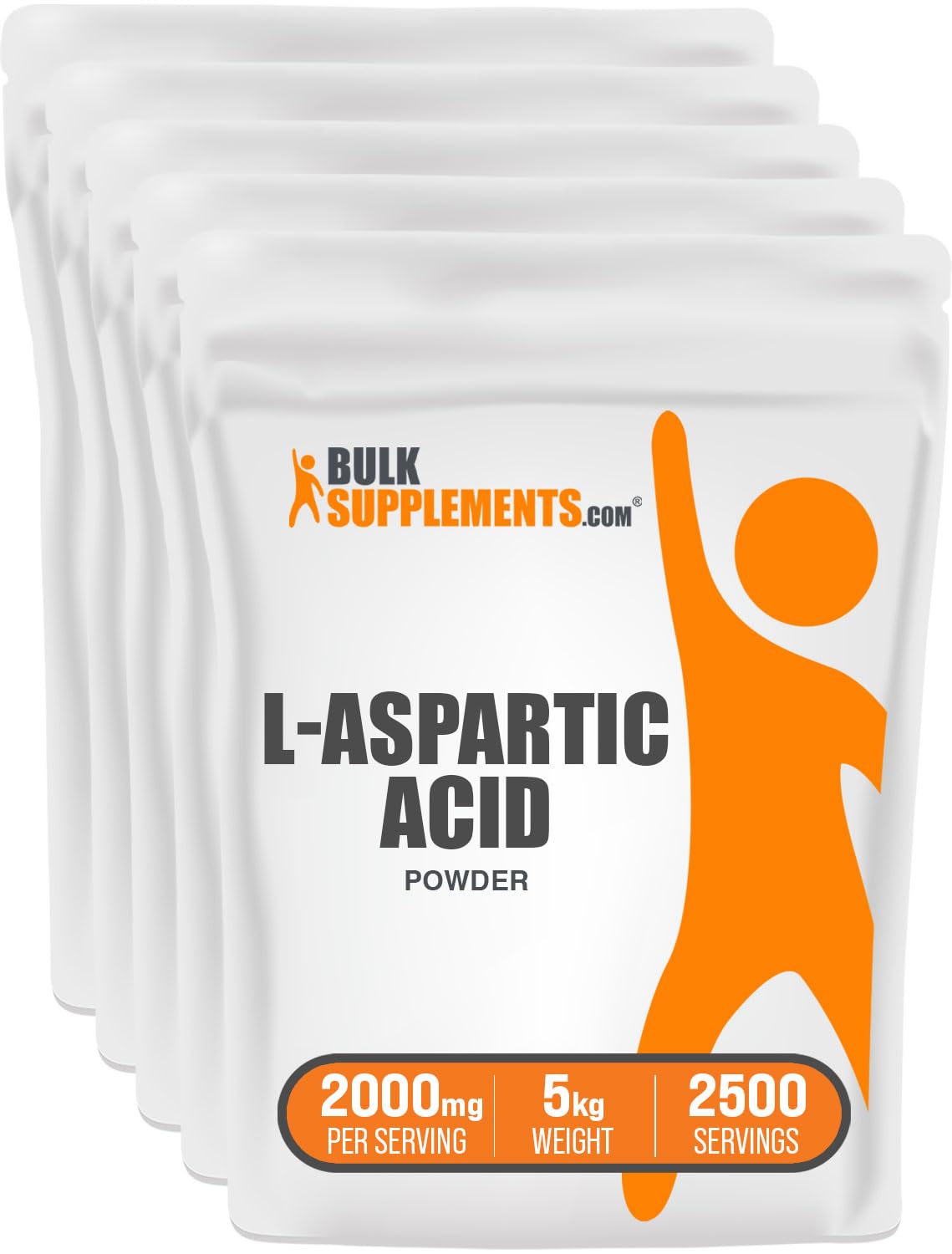 BulkSupplements L-Aspartic Acid Powder 5kg (11 lbs) - 2000mg per Serving Amino Acid Supplement for Energy & Muscle Support - Gluten Free, Non-GMO - Pre-Workout, Post-Workout Recovery & Daily Wellness