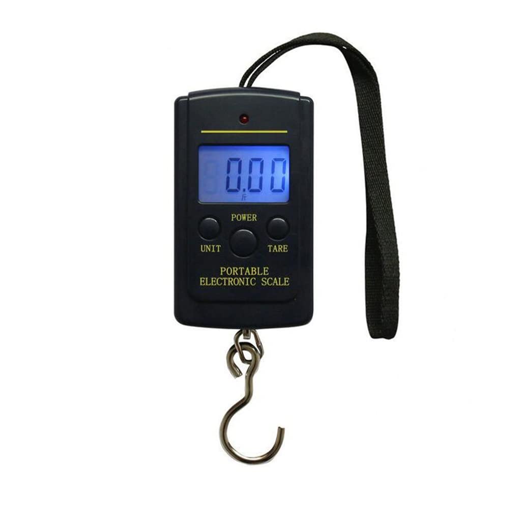 40kg Digital Kitchen Scale with LED Display - Portable Electronic Balance for Cooking, Baking, Hanging Fishing & Travel (10g Precision, Black) - Perfect for Home, Restaurant, Camping and Outdoor Activities