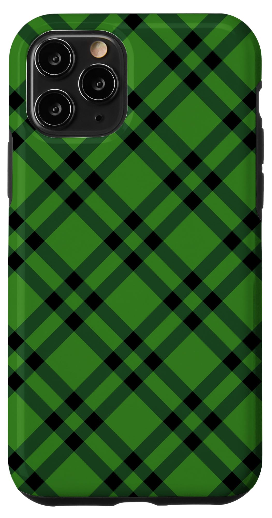 iPhone 11 Pro Case - Black and Green Gingham Buffalo Check Plaid Design, Slim Protective Cover for Everyday Use, Work, and Travel