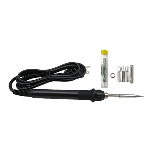High Performance 80W Electric Soldering Iron Kit with Adjustable Temperature - Professional Welding Tool Set (110V, Black) - Perfect for DIY Electronics, Circuit Board Repair, and Home Improvement Projects